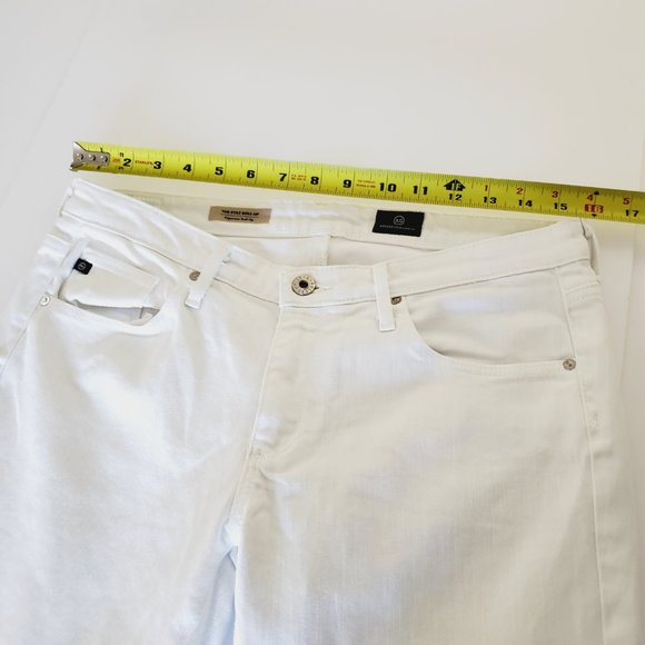 Ag Adriano Goldschmied Jeans The Stilt Roll-up Cigarette Cropped White 29 - Picture 9 of 11